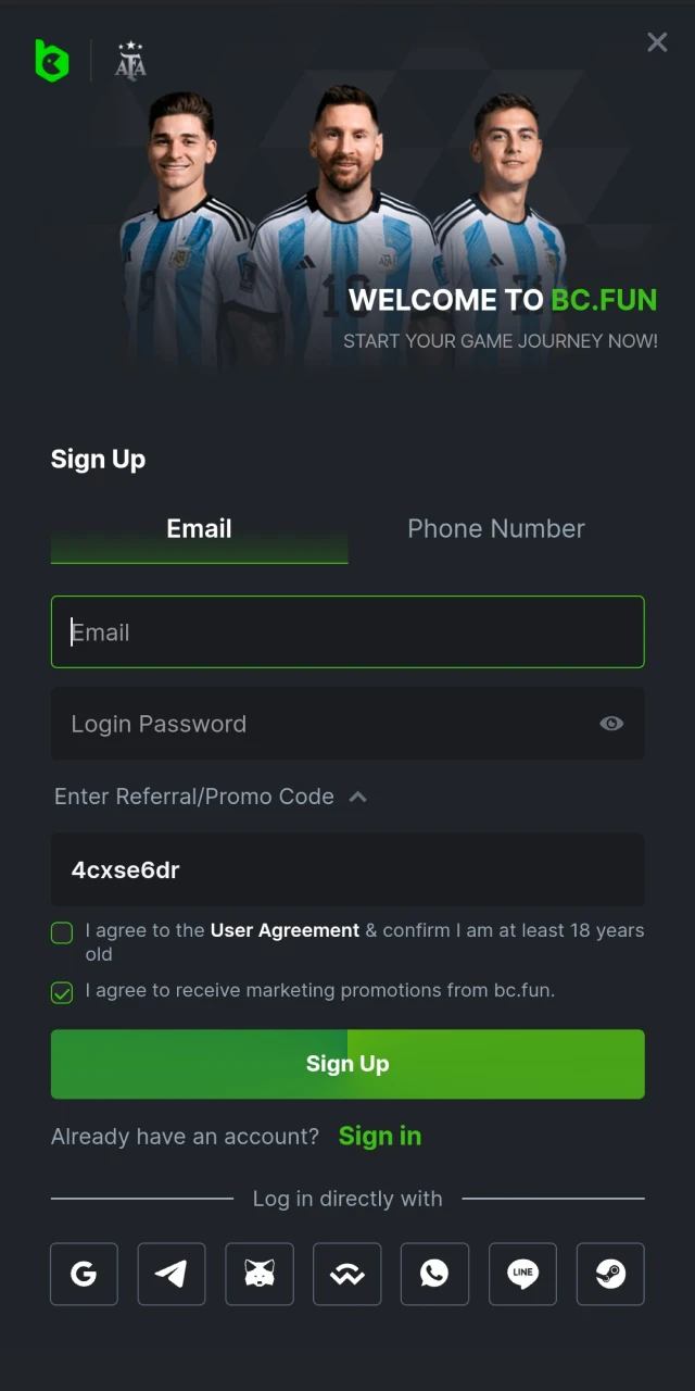 Login or register to BC.Game to start betting from your iOS device.