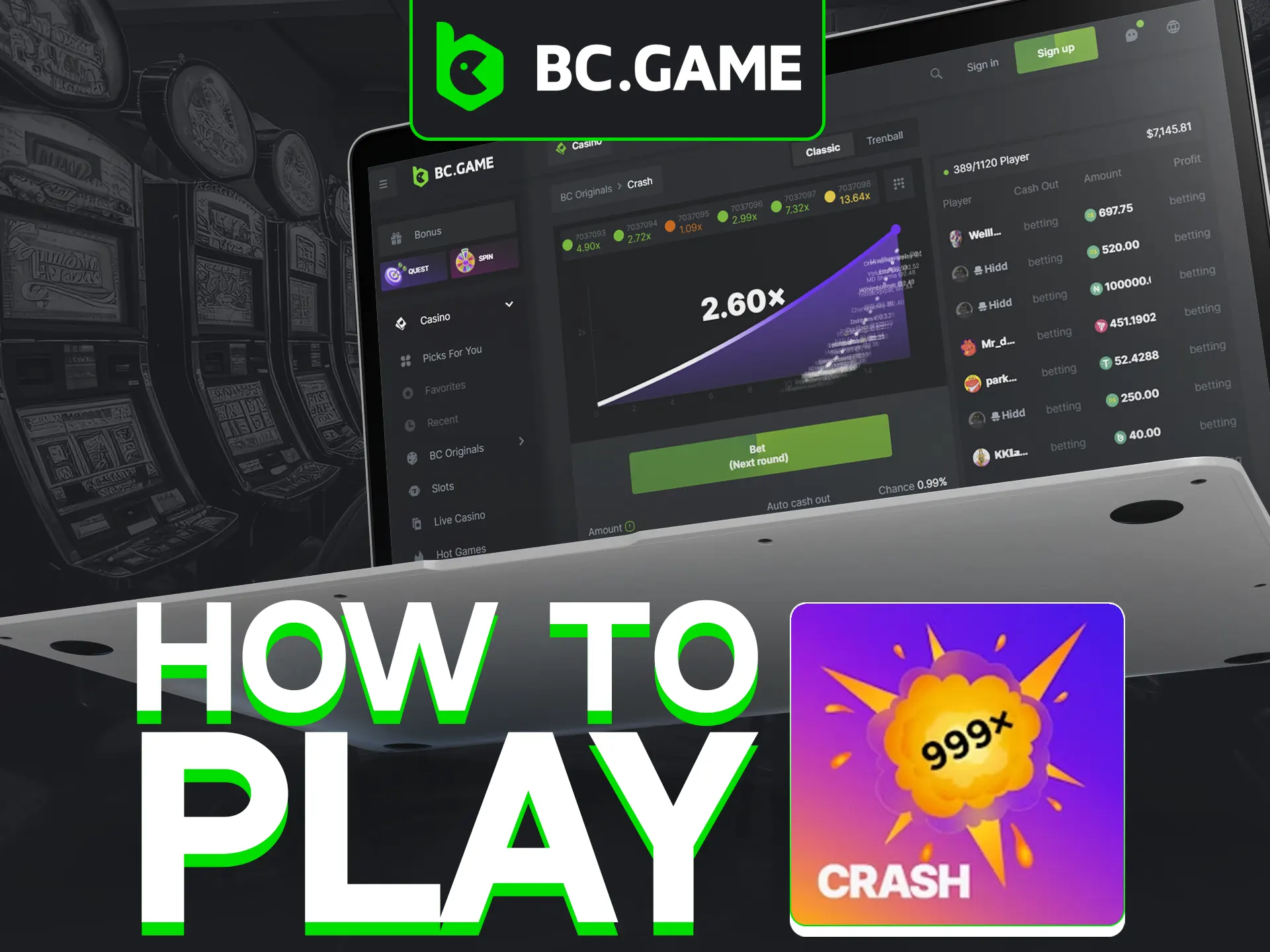 Cash out before the multiplier crashes in BC Game.