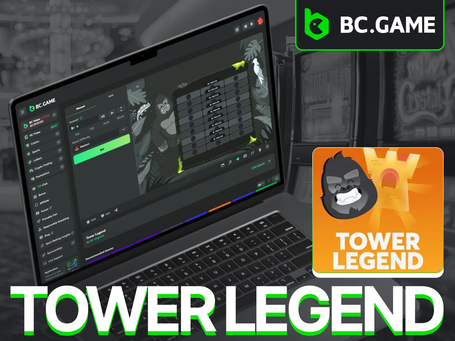 The BC Game platform provides a dynamic and tactical game called Tower Legend.