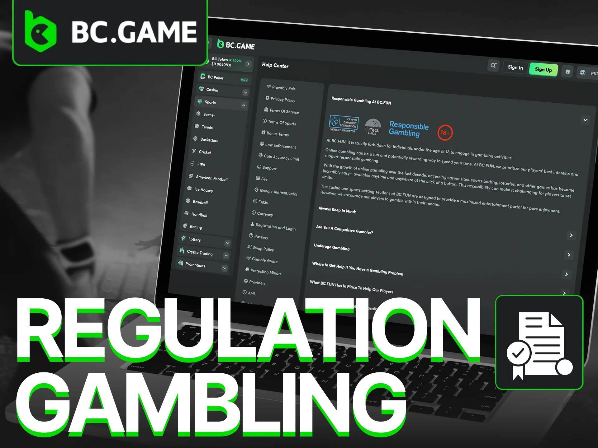 How BC Game online casino are regulated.